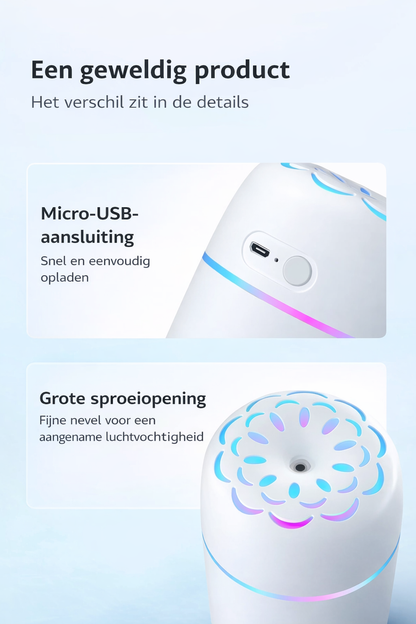 compacte luchtbevochtiger voor slaapkamer of kantoor