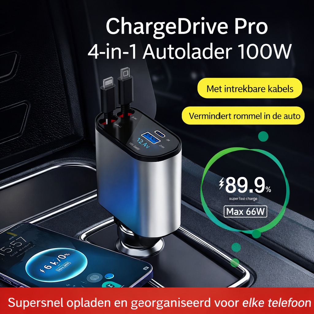 4-in- 1 autolader 100W voor auto