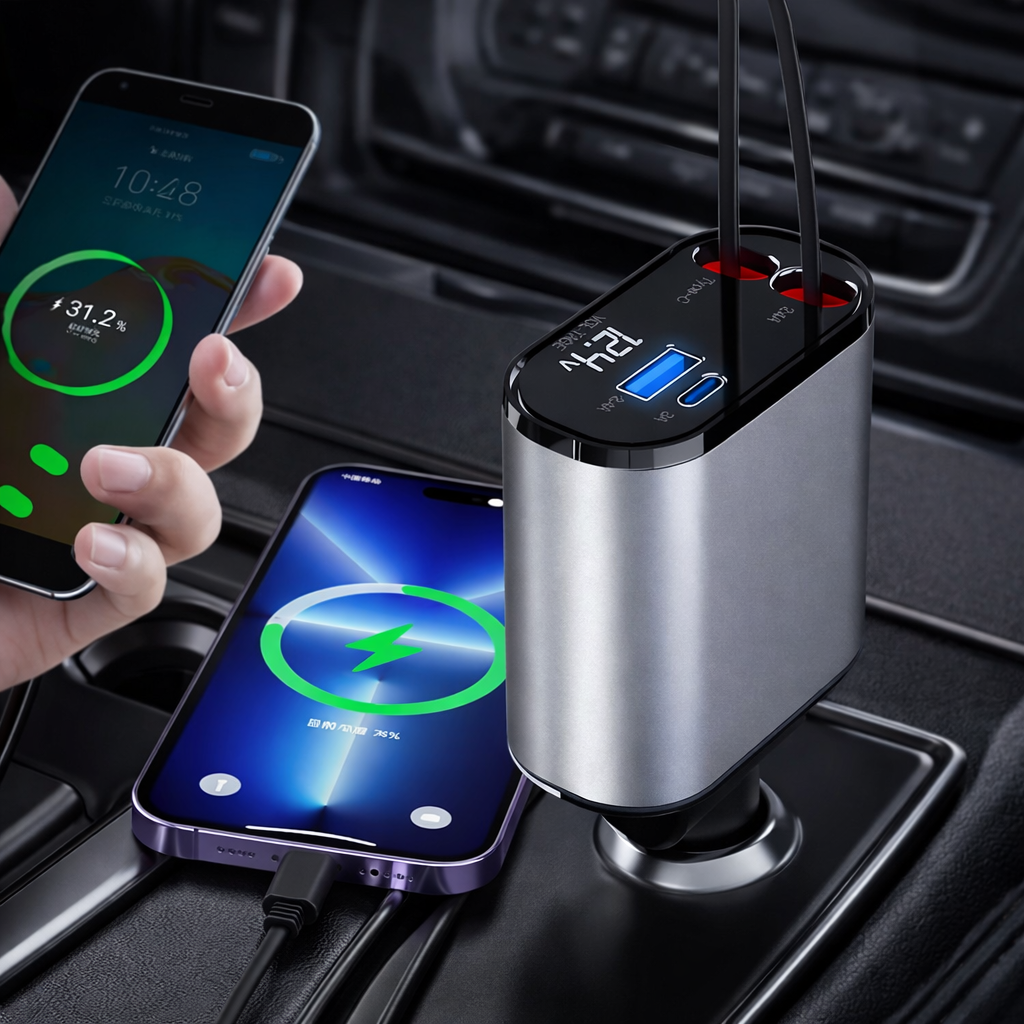 4-in- 1 autolader 100W voor auto