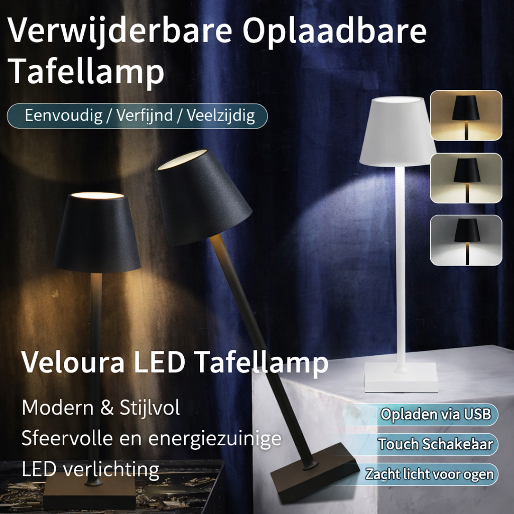 draadloze led tafellamp met warm sfeervol licht