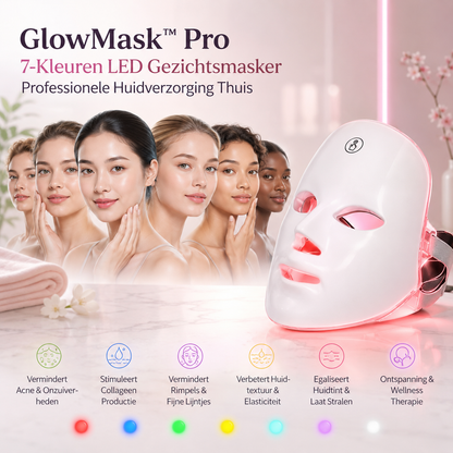GlowMask™ Pro – 7-Kleuren LED Gezichtsmasker | Professionele Huidverzorging Thuis