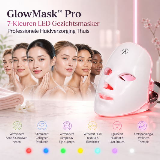 GlowMask™ Pro – 7-Kleuren LED Gezichtsmasker | Professionele Huidverzorging Thuis