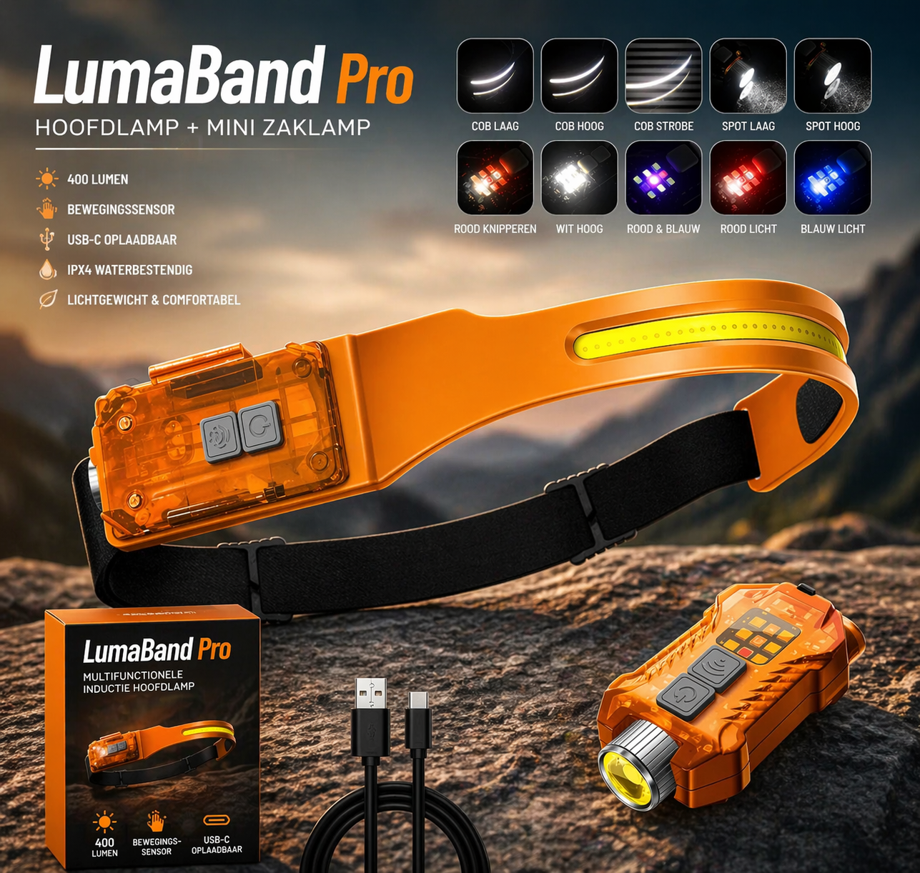 LumaBand Pro 230° LED Hoofdlamp