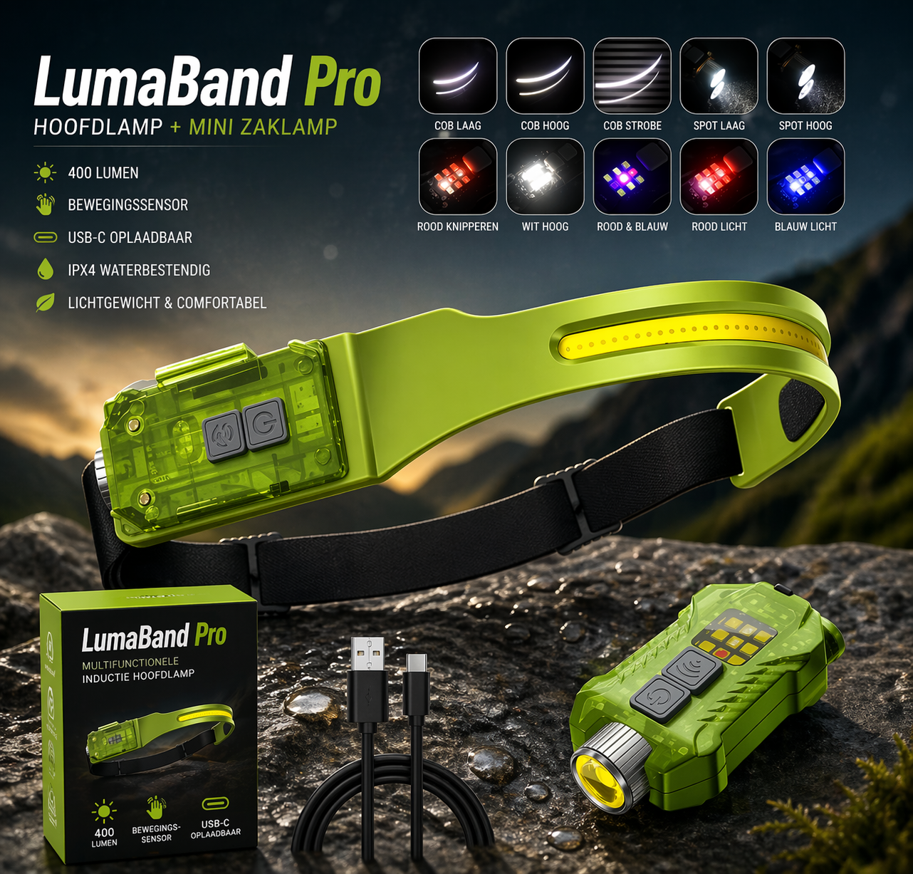 LumaBand Pro 230° LED Hoofdlamp
