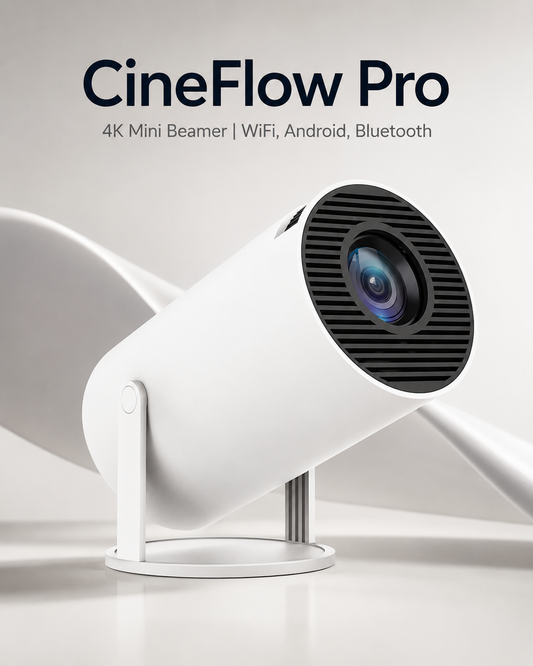 CineFlow Pro — 4K Mini Beamer | WiFi, Android, Bluetooth
