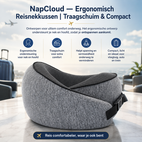 NapCloud — Ergonomisch Reisnekkussen | Traagschuim & Compact