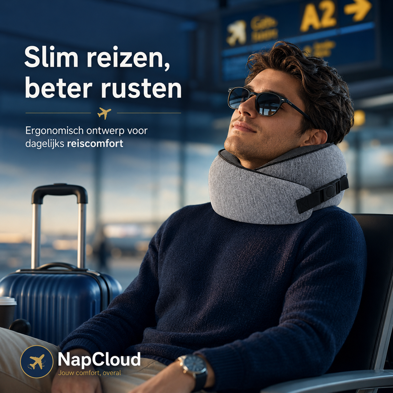 NapCloud — Ergonomisch Reisnekkussen | Traagschuim & Compact