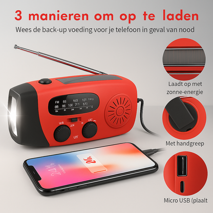 draagbare noodradio met zaklamp