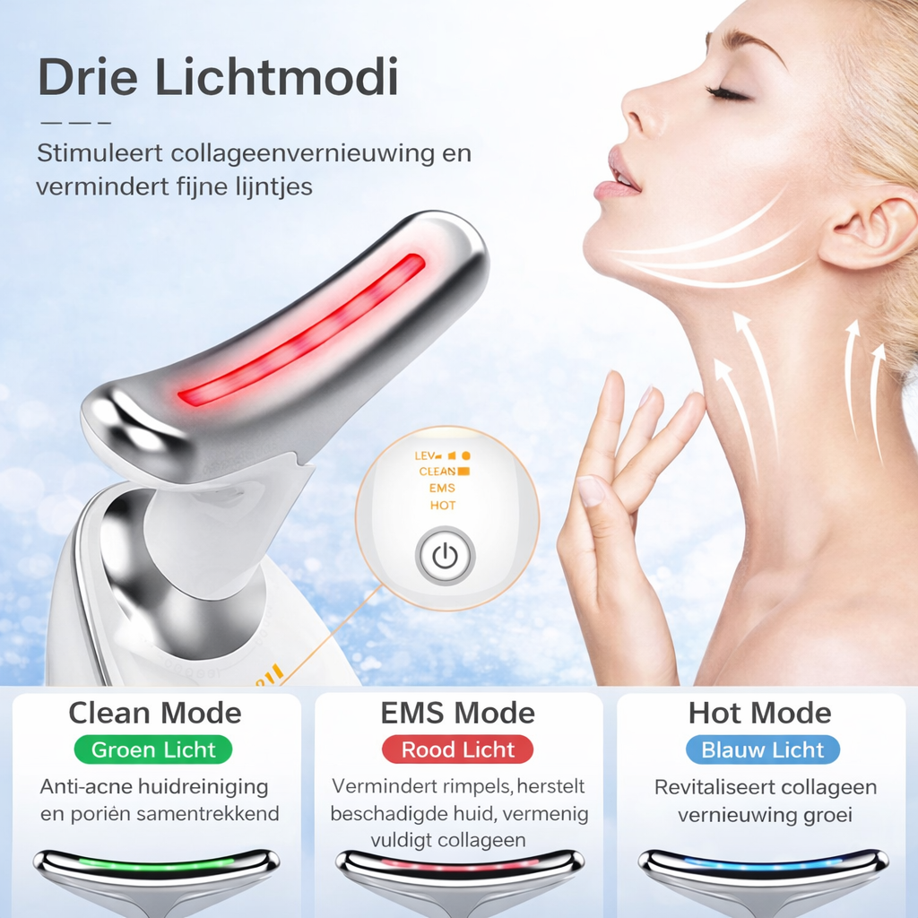 7-in-1 LED Gezichtsmassager voor huidverzorging