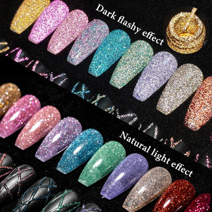 GlamLine™ Pro – Reflecterende Glitter Nail Liner Set | Nail Art