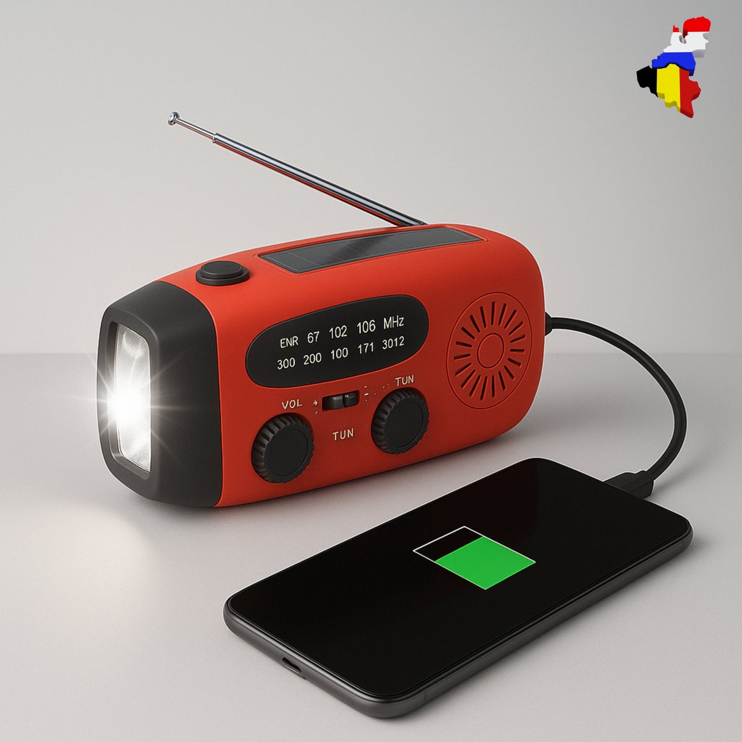 draagbare noodradio met zaklamp