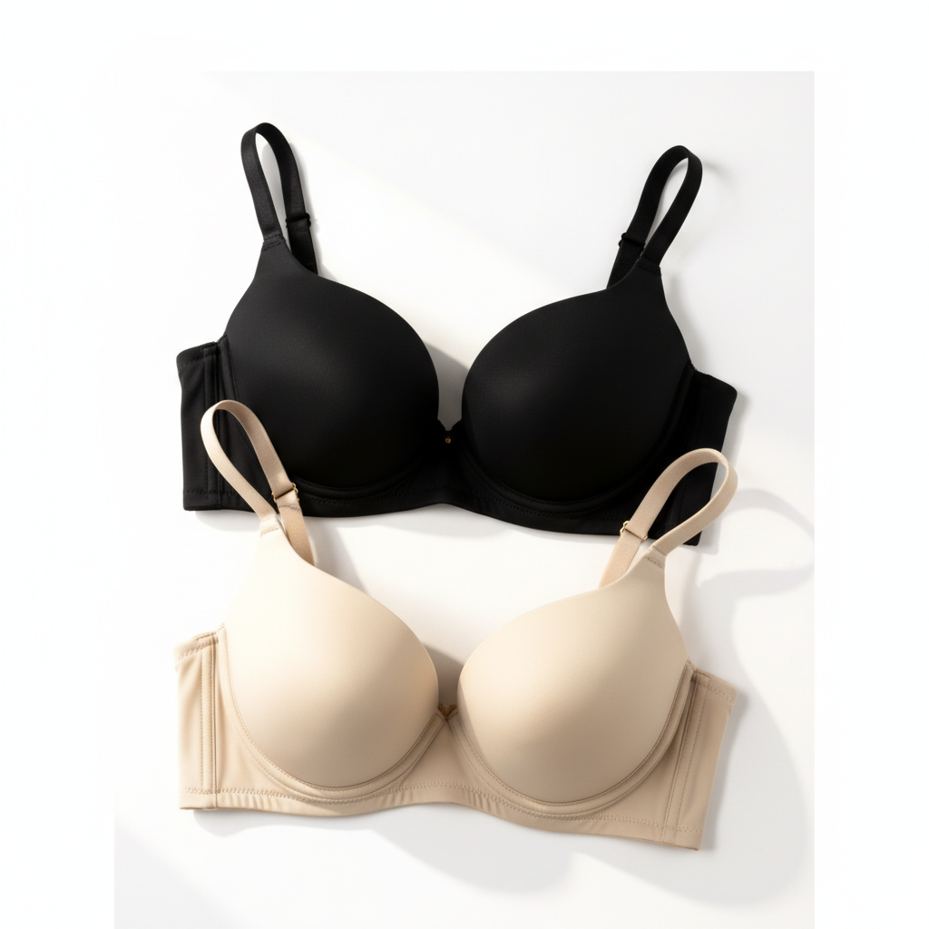 Set van 2 Versterkte Basic Microvezel Bh’s met Voorgevormde Cups